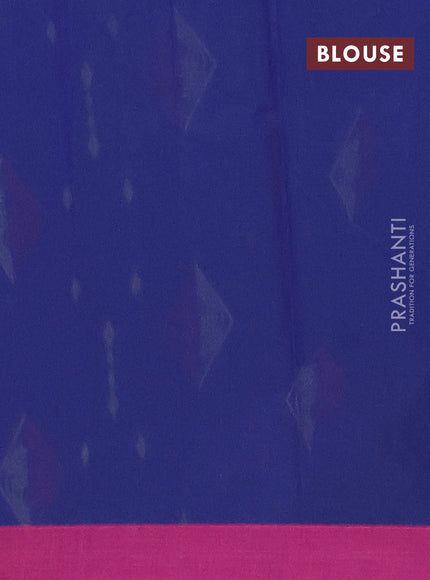 Nithyam cotton saree navy blue and pink with thread woven geometric buttas and simple border