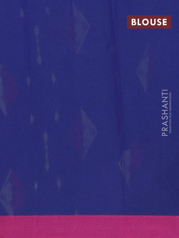 Nithyam cotton saree navy blue and pink with thread woven geometric buttas and simple border