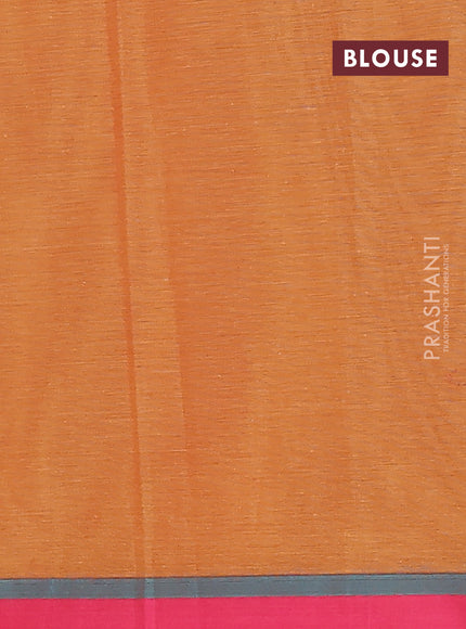 Nithyam cotton saree dark mustard and pink with thread woven buttas and simple border