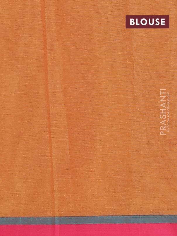 Nithyam cotton saree dark mustard and pink with thread woven buttas and simple border