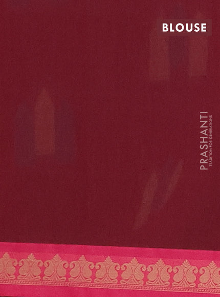 Nithyam cotton saree deep maroon and pink with allover thread woven buttas and paisley thread woven border
