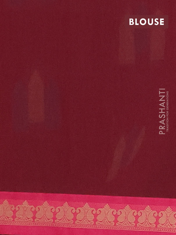 Nithyam cotton saree deep maroon and pink with allover thread woven buttas and paisley thread woven border