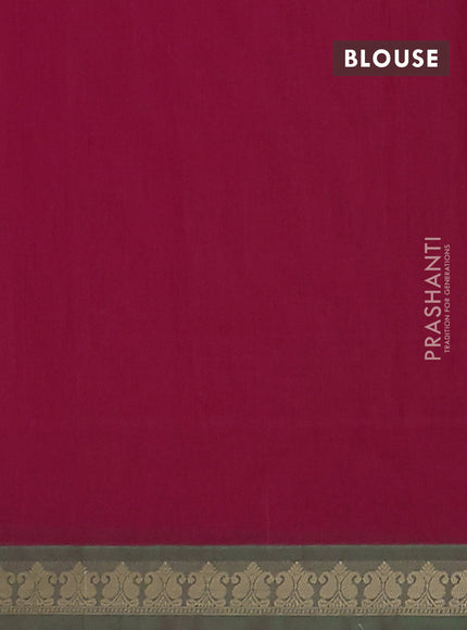 Nithyam cotton saree pink and green with allover thread woven buttas and paisley thread woven border