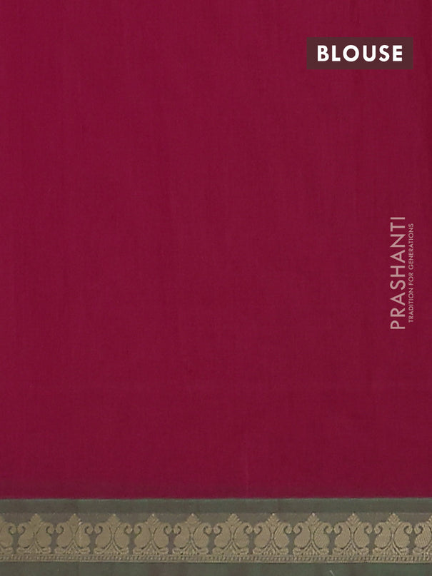 Nithyam cotton saree pink and green with allover thread woven buttas and paisley thread woven border