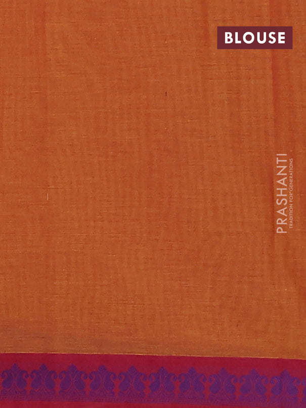 Nithyam cotton saree dark mustard and maroon with allover thread woven buttas and paisley thread woven border