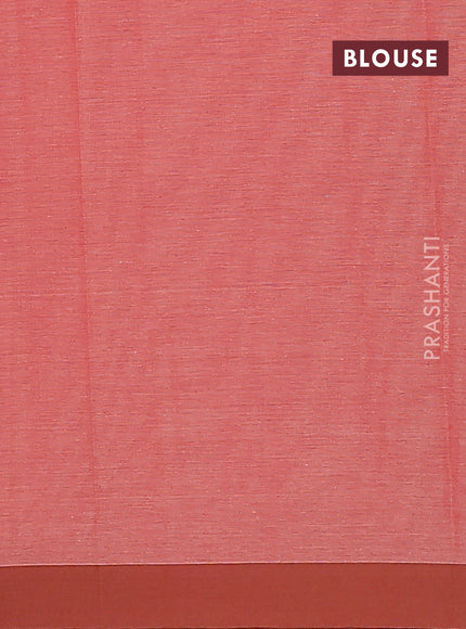 Nithyam cotton saree red shade and brown with allover thread weaves & buttas and simple border