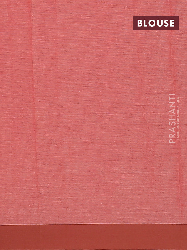 Nithyam cotton saree red shade and brown with allover thread weaves & buttas and simple border