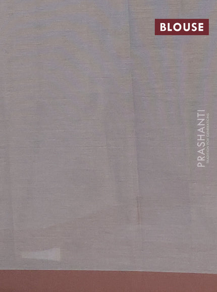 Nithyam cotton saree grey and brown with allover thread weaves & buttas and simple border