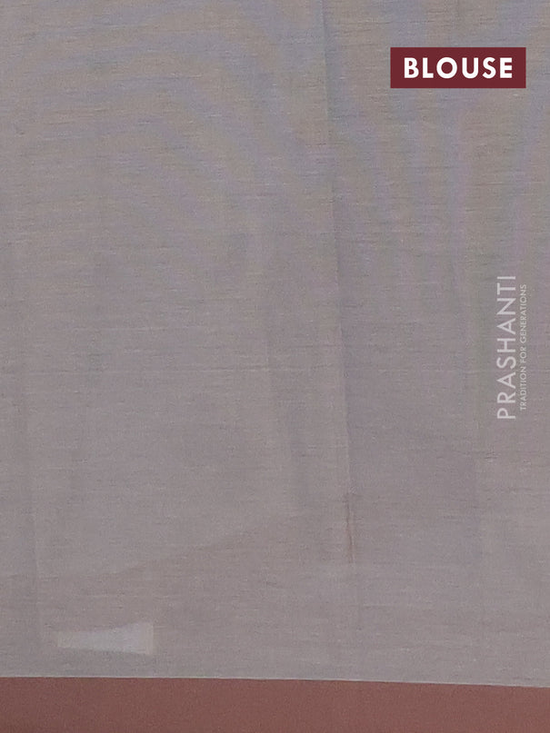 Nithyam cotton saree grey and brown with allover thread weaves & buttas and simple border