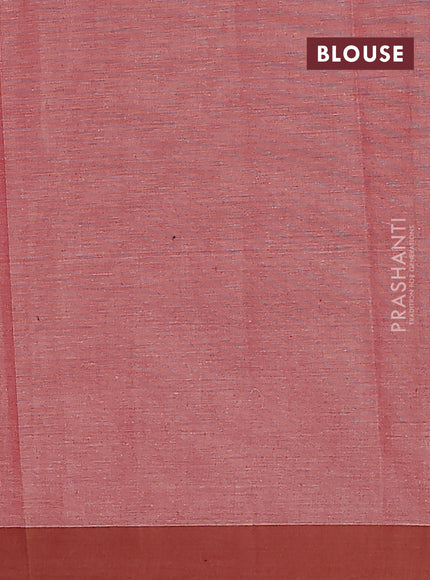 Nithyam cotton saree dual shade of maroon and brown with allover thread weaves & buttas and simple border