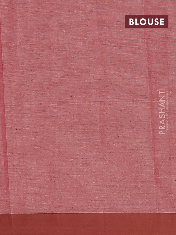 Nithyam cotton saree dual shade of maroon and brown with allover thread weaves & buttas and simple border