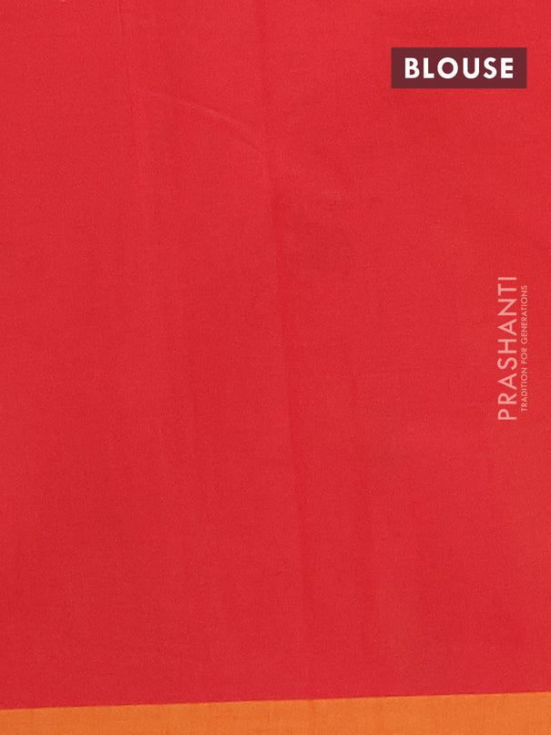 Nithyam cotton saree red and yellow with allover thread weaves & buttas and simple border