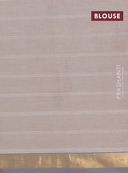 Nithyam cotton saree sandal with allover thread weaves & buttas and zari woven simple border