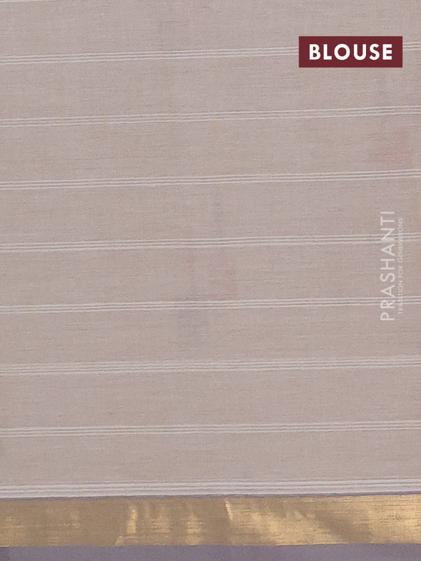 Nithyam cotton saree sandal with allover thread weaves & buttas and zari woven simple border