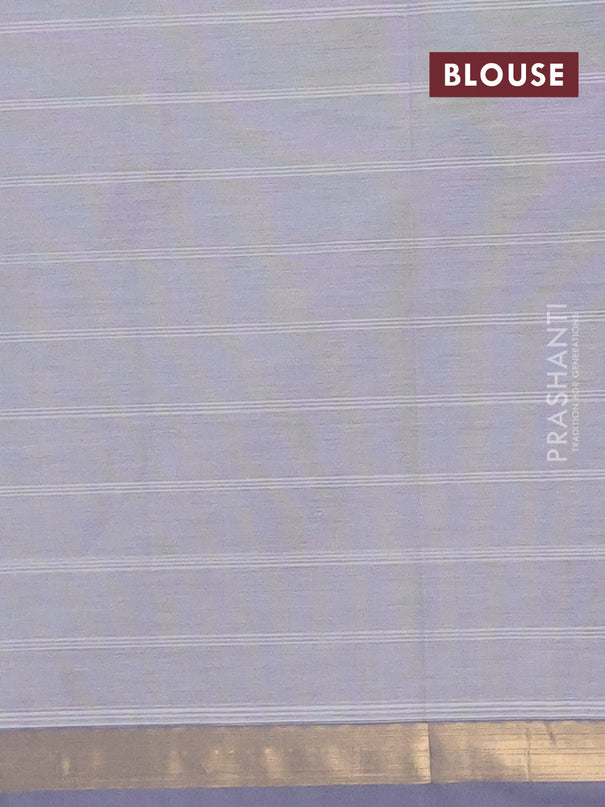 Nithyam cotton saree grey shade with allover thread weaves & buttas and zari woven simple border