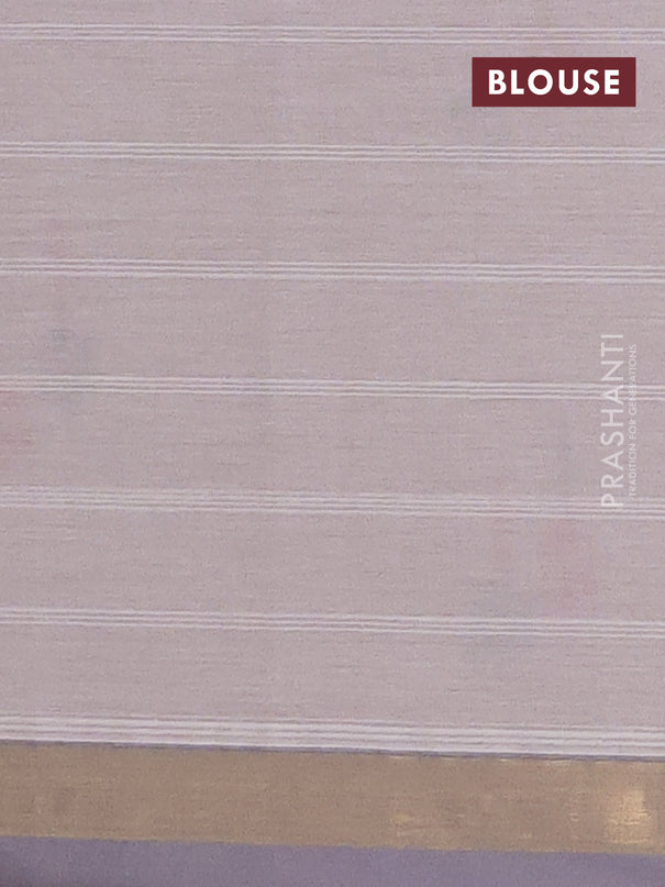 Nithyam cotton saree beige with allover thread weaves & buttas and zari woven simple border