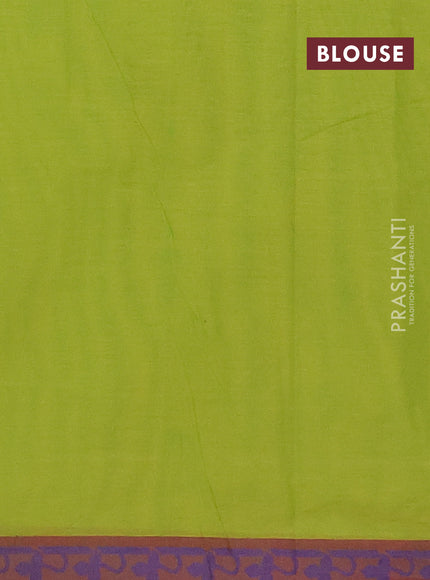 Nithyam cotton saree light green with thread woven buttas and thread woven border