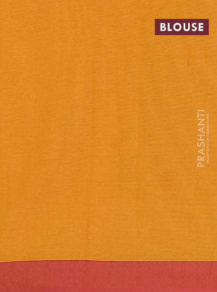 Nithyam cotton saree mustard yellow and dual shade of maroon with allover thread weaves & buttas and simple border