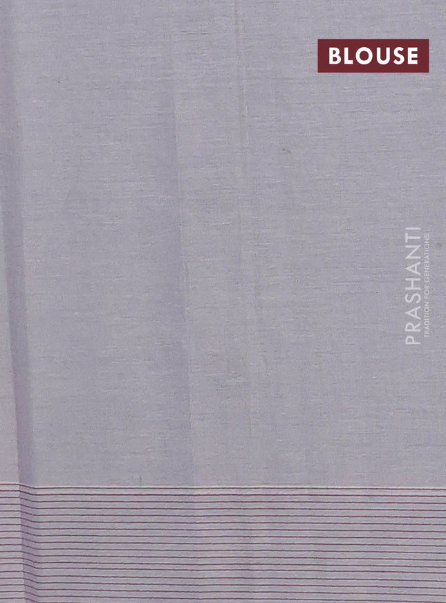 Nithyam cotton saree grey with thread woven buttas and thread woven border