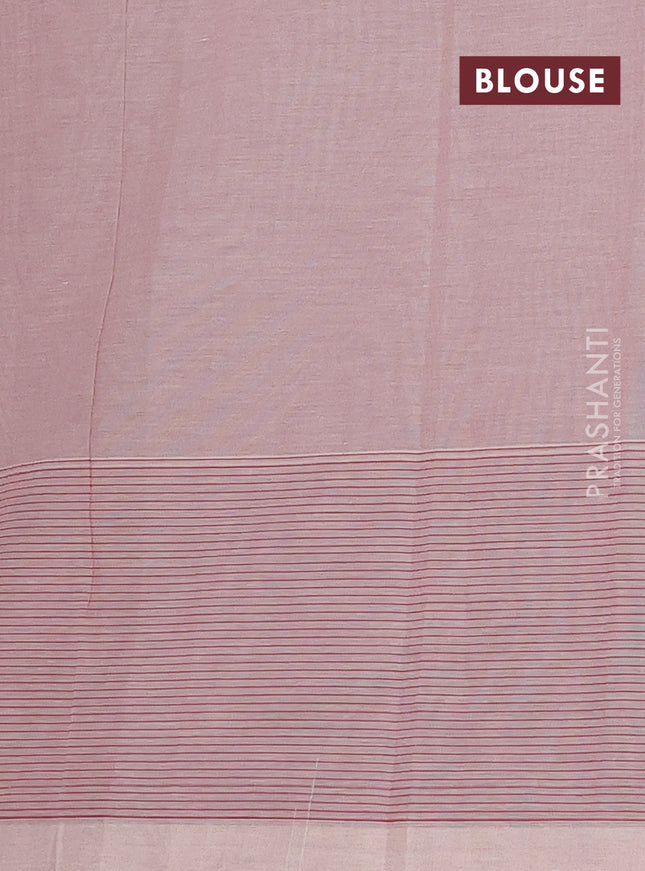Nithyam cotton saree pastel maroon with thread woven buttas and thread woven border