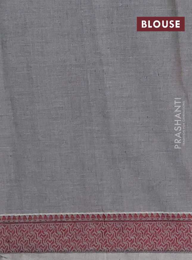 Nithyam cotton saree grey with allover thread woven buttas and thread woven border