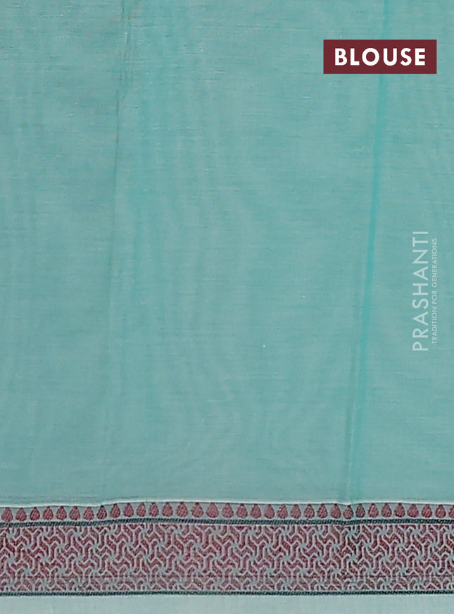Nithyam cotton saree pastel green with allover thread woven buttas and thread woven border