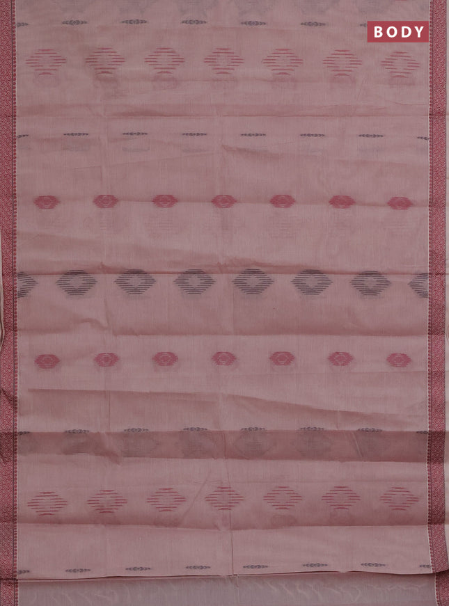 Nithyam cotton saree pastel brown with allover thread woven buttas and thread woven border