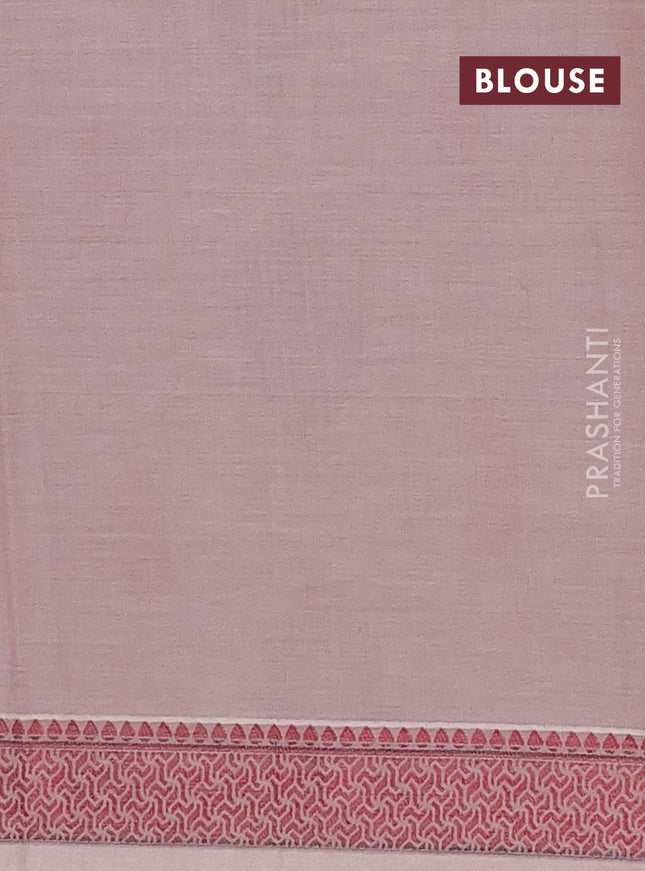 Nithyam cotton saree pastel brown with allover thread woven buttas and thread woven border