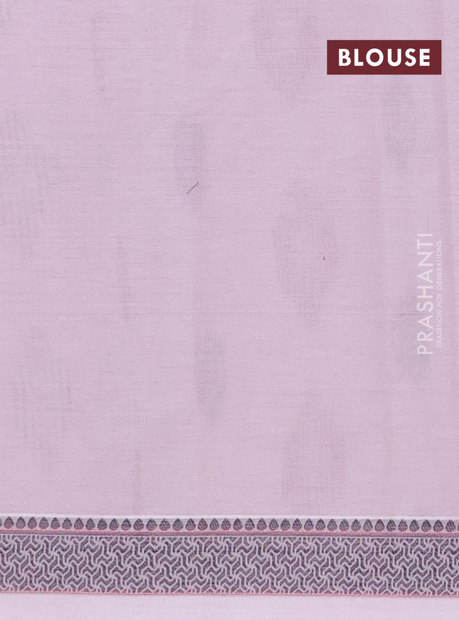 Nithyam cotton saree baby pink with allover thread woven buttas and thread woven border