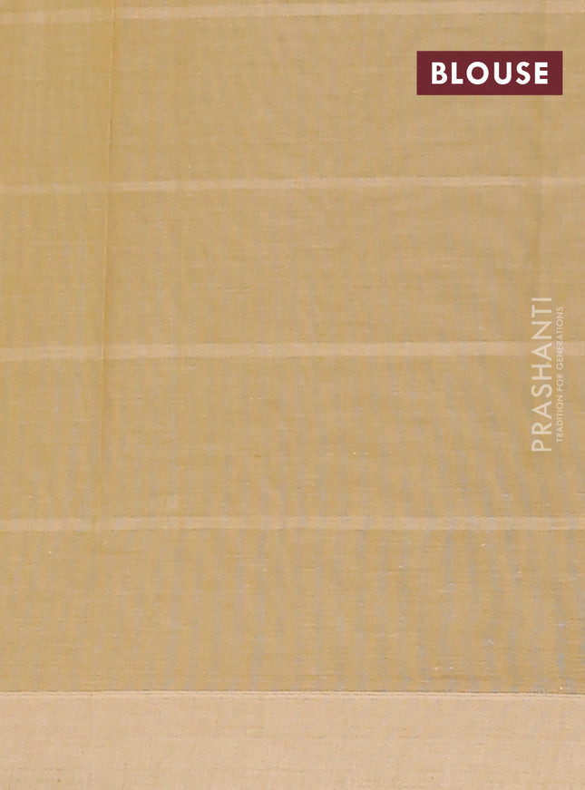 Nithyam cotton saree elaichi green with thread weaves & buttas and simple border