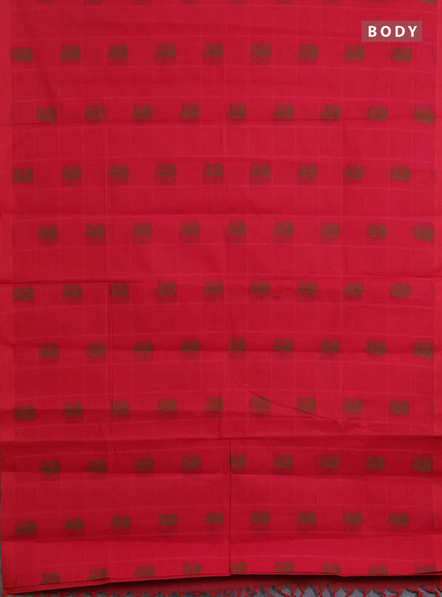 Nithyam cotton saree pink with thread weaves & buttas and simple border