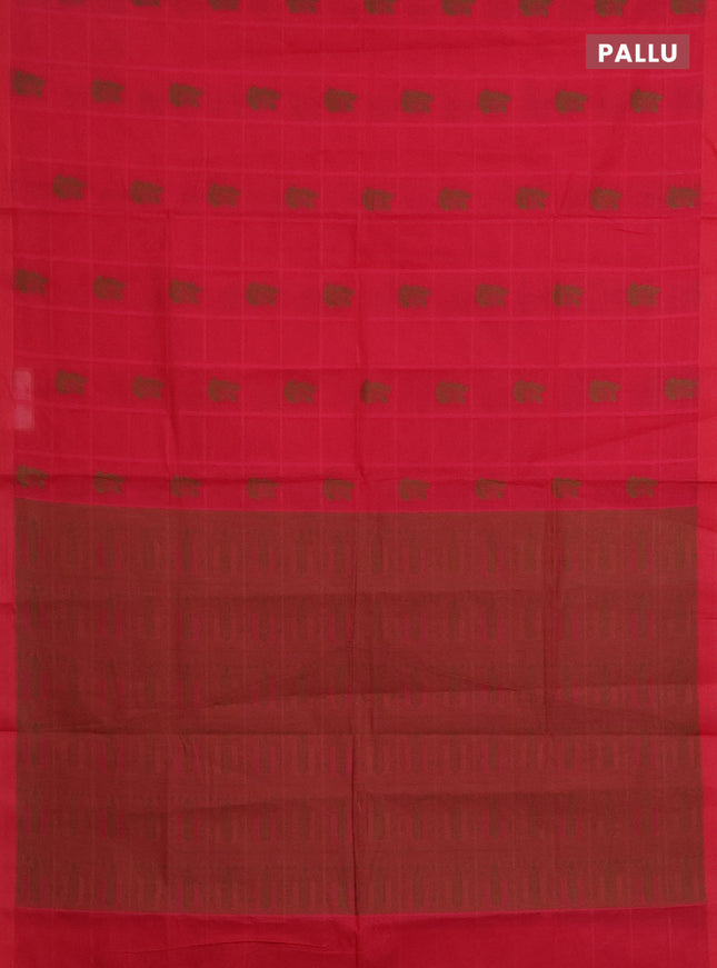 Nithyam cotton saree pink with thread weaves & buttas and simple border