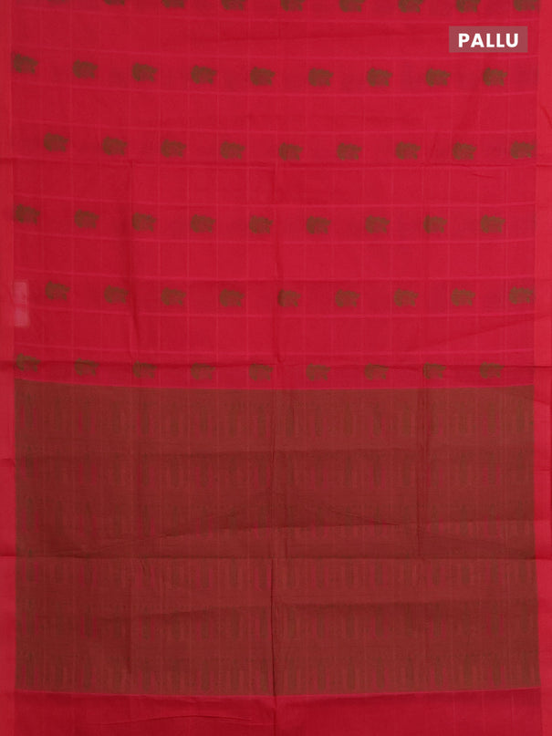 Nithyam cotton saree pink with thread weaves & buttas and simple border