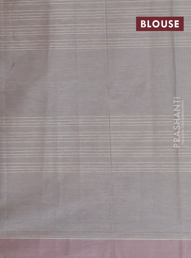 Nithyam cotton saree grey with allover thread weaves & buttas and simple border