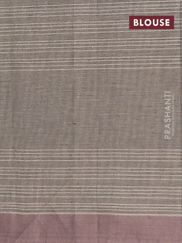 Nithyam cotton saree chikku shade with allover thread weaves & buttas and simple border