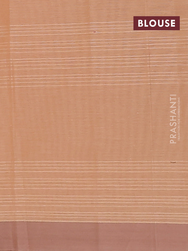 Nithyam cotton saree sandal and pastel brown with allover thread weaves & buttas and simple border