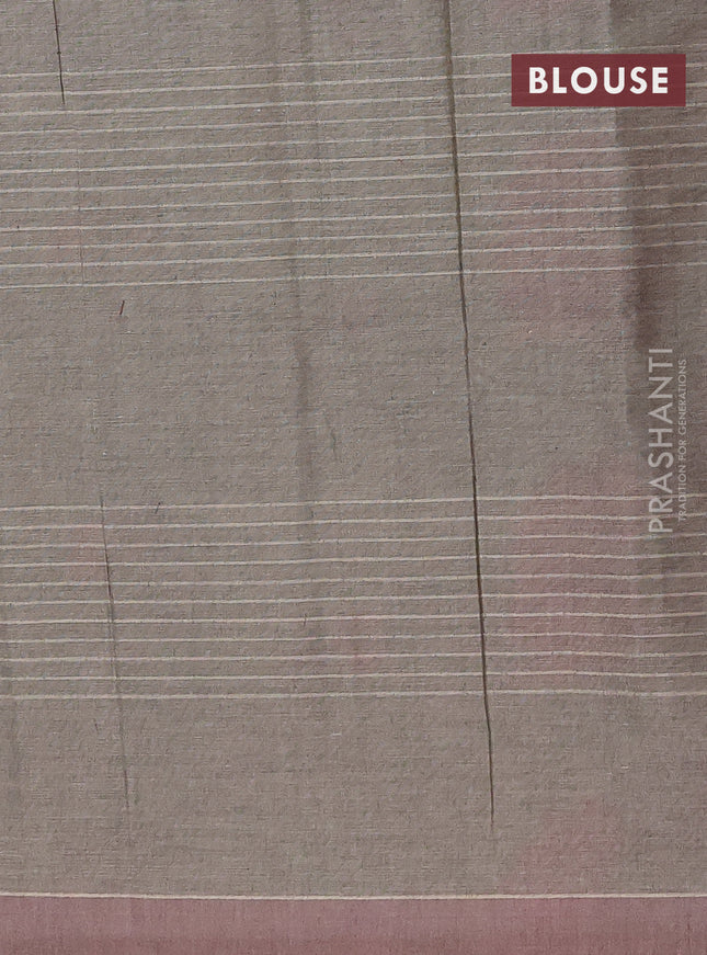 Nithyam cotton saree grey with allover thread woven buttas and simple border