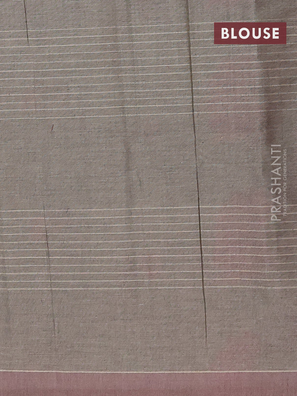 Nithyam cotton saree grey with allover thread woven buttas and simple border