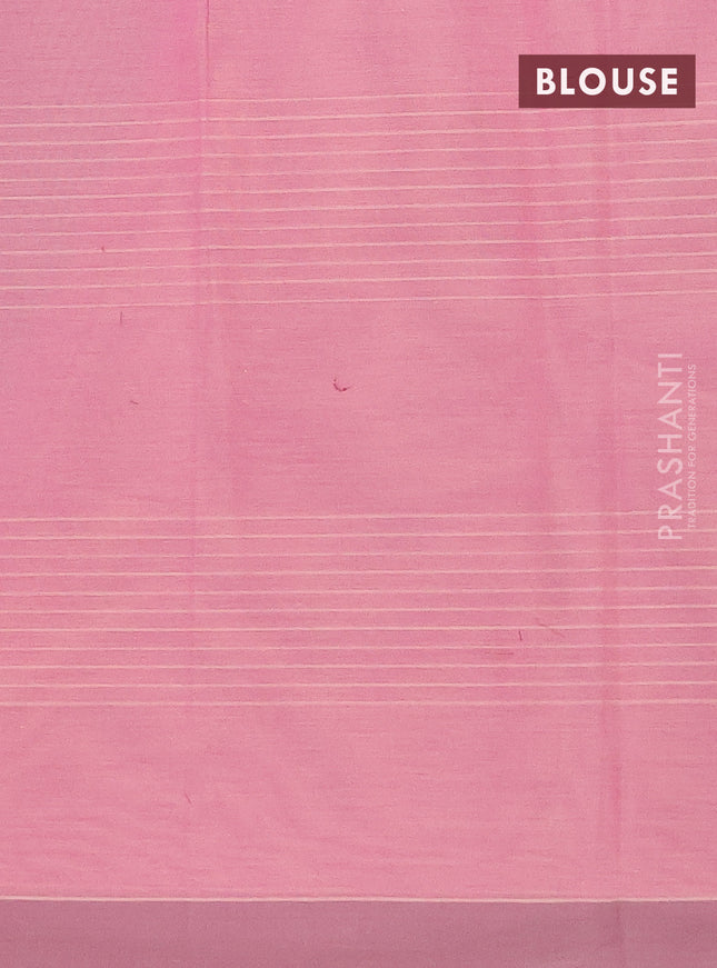 Nithyam cotton saree pink with allover thread woven buttas and simple border