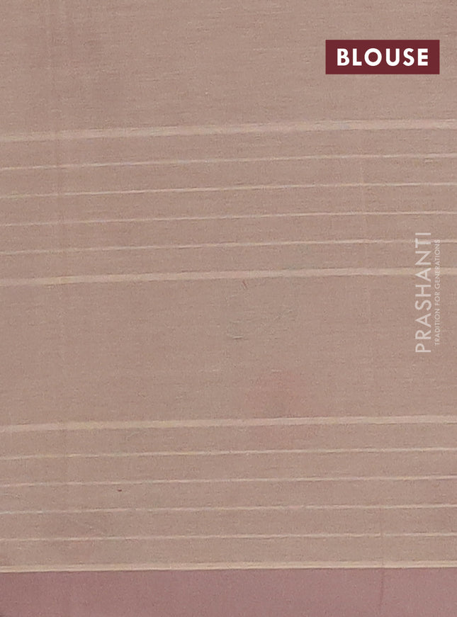 Nithyam cotton saree sandal with allover thread woven stripes pattern & floral buttas and simple border