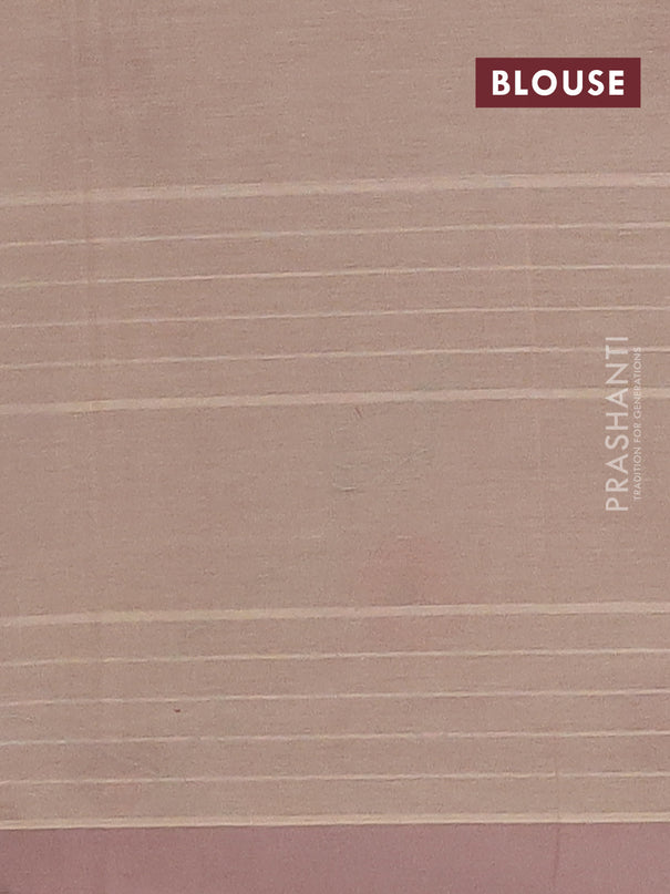 Nithyam cotton saree sandal with allover thread woven stripes pattern & floral buttas and simple border