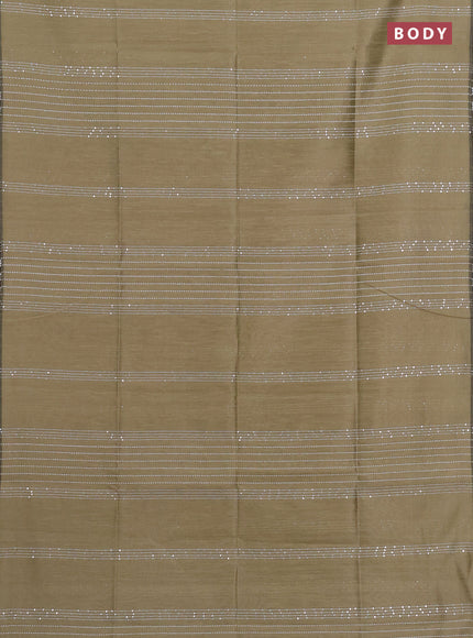 Semi dupion saree beige and pink with allover sequin work in borderless style