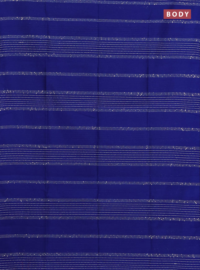 Semi dupion saree blue and pink with allover sequin work in borderless style