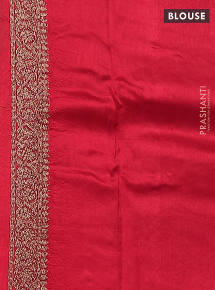 Banarasi raw silk saree red with thread & zari woven buttas and floral design woven border