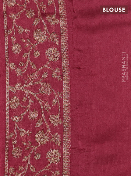 Banarasi raw silk saree maroon shade with allover thread & zari weaves and long woven border