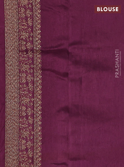 Banarasi raw silk saree wine shade with allover thread & zari weaves and woven border
