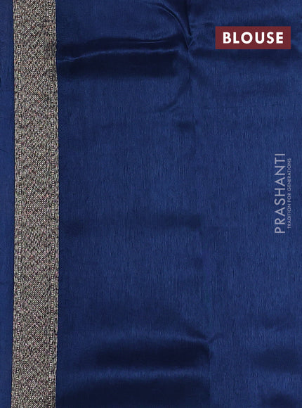 Banarasi raw silk saree peacock blue with thread & zari woven buttas and floral design woven border