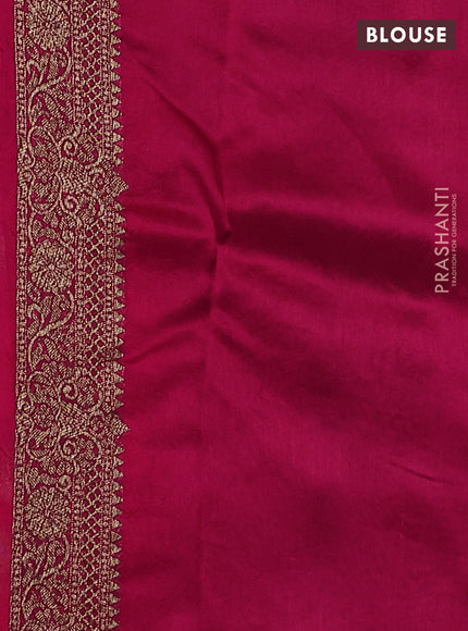 Banarasi raw silk saree pink with thread & zari woven buttas and woven border