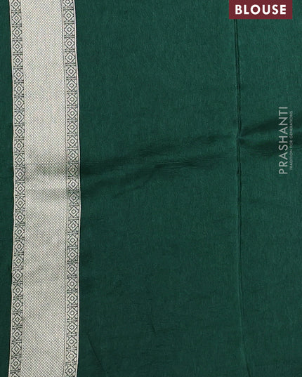 Banarasi art silk saree green with allover floral zari woven brocade weaves and zari woven border