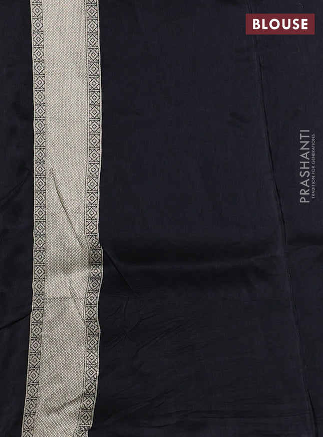 Banarasi art silk saree black with allover floral zari woven brocade weaves and zari woven border